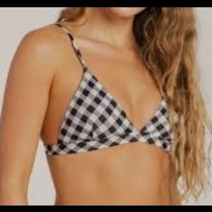 Full Tilt Black and White Checkered Bikini Top